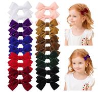 Jollybows 20pcs Velours Barettes Cheveux Fille, 2 Pouces / 5 cm Pince Noeud Cheveux Bébé Fille Pince Crocodile Cheveux Accessoires pour Enfant Petite Tout-Petits