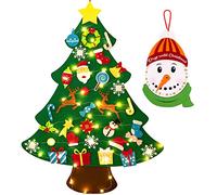 jollylife Lot de 33 décorations de Noël en feutre avec calendrier de l'Avent bonhomme de neige - Décorations de Noël à suspendre au mur - Fournitures de fête pour enfants - 91 cm
