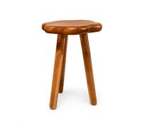 JOLLYMER Table d'appoint en bois de teck massif de 45,7 cm, tabouret