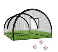 JOLLYTOP Cage de Frappeur Baseball/Softball 10x3.7x2.4m - Filet Renforcé Structure Fibre Verre - Entraînement Extérieur Jardin