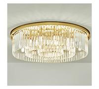 Jolre Plafonnier en Cristal de 60 cm, Lustre Doré, lustre chambre, Lampe Ronde LED, Plafond Transparent, E14