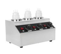 Jolre Pot à beurre/Chauffe-sauce, chauffe-chocolat, chauffe-sauce pour 3 bouteilles, température réglable de 30 à 85 °C, avec 3 flacons à presser.