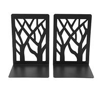 Jolsaawie 1 paire de serre-livres en métal pour livres lourds, support d'étagère, décoration d'intérieur, serre-livres en métal, noir, 1 paire