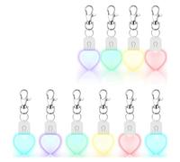 Jolsaawie 10 PièCes Porte-CléS Vierge par Sublimation LED éClairé en Forme de CœUr Porte-CléS de Transfert en Acrylique Vierge par Sublimation Thermique