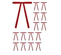 Jolsaawie 12 Nœuds en Velours pour Sapin de Noël, Rubans Rouges pour Noël, Accessoires pour Nœud Papillon Faits à la Main