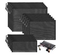 Jolsaawie 15 de Maquillage en, 3 Tailles de de Maquillage en Nylon avec Fermeture Éclair pour de Maquillage, Organisateur de Voyage, Fournitures de Bureau de Stockage