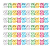 Jolsaawie 60 PièCes Figurines de Chat Miniatures Lumineuses en RéSine, Petites Figurines de Chat Mignonnes Qui Brillent dans Le Noir, Mini Animaux en RéSine Chat