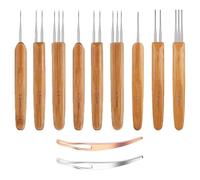 Jolsaawie 9 Crochets pour Dreadlocks pour Cheveux, Aiguilles Loc pour Dreads avec 2 Outils de Verrouillage 0,5 mm 0,75 mm 1 mm Crochet de Tissage