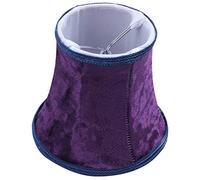 Jolsaawie Clip en tissu sur abat-jour en lam, abat-jour fait main E14 pour lampe murale de style européen, lampe en verre, etc. Décoration en flanelle bleue (violet foncé)