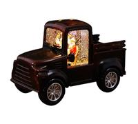 Jolsaawie Décoration rétro de camion de Noël, Père Noël, veilleuse de Noël, cadeau de décoration de fenêtre, rouge vin