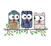Jolsaawie Dessin Animé Mignon 3 Pendentif Hibou Couleur Pendentif Hibou DéCoration de Jardin de Maison DéCorations Suspendues de Porte, B