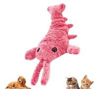 Jolsaawie Disquette Lobster Dog Toys Peluche Sautant Homard Jouet Interactif Mouvement Activé Jouet pour Animaux Compagnie en Mouvement, Jouet à Mâcher en Peluche pour Animaux Compagnie, A