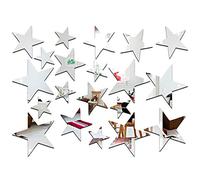Jolsaawie Étiquette 3D, 20 Wall Sticker Decal Surface Home Room DIY Art Decor (Argent)