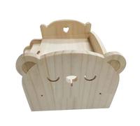 Jolsaawie Lit de en Bois pour Poupées Lit en Bois Universel Poupée en Bois DIY Mini Lit de pour Poupées Cadeau de Fête des Enfants (Lion)