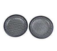 Jolsaawie Lot de 2 grilles rondes en maille métallique pour haut-parleur de voiture Noir 16,5 cm