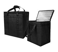 Jolsaawie Lot de 2 sacs d'épicerie isothermes réutilisables avec double fermeture éclair, Tissus non tissés, 1