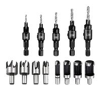 Jolsaawie Lot de 5 forets à tête fraisée, 8 pièces de forets à tête fraisée 7 x 2,2 x 2 cm pour le travail du bois, le bricolage