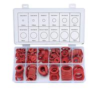 Jolsaawie Lot de 600 rondelles en fibre assorties - 12 tailles - Rouge - En acier - Pour joints plats