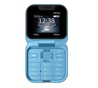 Jolsaawie Mini téléphone portable à rabat avec radio FM, liste noire, cadran rapide, vibration, carte SIM et petit écran pliable (bleu)