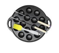 Jolsaawie Moule à takoyaki en fonte à 15 trous en forme de pieuvre pour crêpes boules Poffertjes Takoyaki Banh Khot