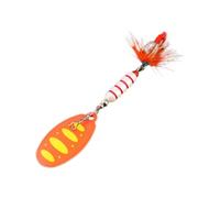 Jolsaawie Paillettes composites rotatives en métal à manivelle à la main Colonne de cuivre à trois hameçons Appât Jaune