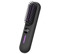 Jolsaawie Peigne Électrique Chauffant Multifonctionnel pour Cheveux Raides, Peigne à Ions Négatifs, Outil de Coiffure Anti-Brûlure, Noir