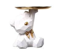 Jolsaawie Plateau de Rangement Statue Porte-CléS Figurine, Boucles d'oreilles Plateau de Rouges à LèVres, Statues d'ours avec Plat, Sculptures Bol à CléS-D