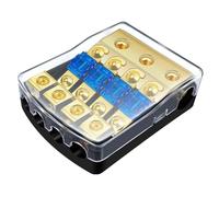 Jolsaawie Porte-fusible ANL 4 voies, cuivre calibre 0/2/4 à calibre 4/6/8 60 A Bloc de distribution de fusibles pour amplificateur audio de voiture