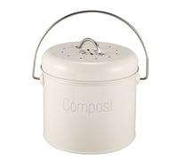 Jolsaawie Poubelle à compost de cuisine en acier inoxydable 3 L - Composteur de cuisine pour déchets alimentaires - Filtre à charbon
