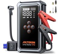 Joltekon 5000A Booster Batterie Voiture avec Gonfleur 150 PSI, Démarreur Batterie Voiture (Tous Gaz ou 10,0 L Diesel), 12V Jump Starter avec 5 Modes d'inflation, 3 Modes LED, Écran, Démarrage Forcé