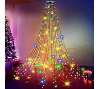 Joltix Guirlande Lumières Sapin de Noel, 2M 400 LEDs Multicolore USB Guirlande Lumineuse Arbre Noel, 8 Modes Colorée avec Mémoire pour Décoration Fêtes, IP44 Étanche pour Noël Jardin