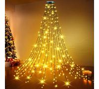 Joltix Guirlande Lumineuse Sapin de Noel, 2M 400LED Guirlande Lumineuse Arbre Noel, 8 Modes 16 Chaîne Légère Anneau Lumineux, Étanche Décoration pour Fêtes de Noël, Mariages, Anniversaires