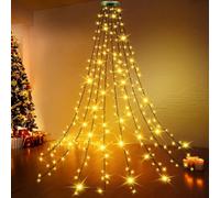 Joltix Guirlande Lumineuse Sapin Noël,2M 200LED Arbre Noel,8 Modes 8 Chaîne Légère Anneau Lumineux, Décoration pour Fêtes de Noël, Mariages, Anniversaires