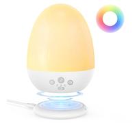 JolyWell Veilleuse pour bébé avec machine à bruit blanc, veilleuse RVB à intensité variable pour enfants, 3 températures de couleur, intensité variable en continu, rechargeable USB-C, lampe tactile