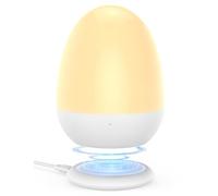 JolyWell Veilleuse pour enfant avec pavé de charge stable, contrôle tactile et réglage de la minuterie, ABS + PC, lampe œuf pour bébé pour allaitement, blanc