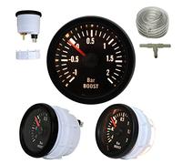 JOM Car Parts & Car Hifi GmbH 21110V Manomètre Youngtimer, Pression de Turbo, Boost, Noir Ø52mm