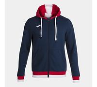 Joma 6XS Veste à Capuche Confort II, Unisexe, Adulte, Bleu Marine/Rouge