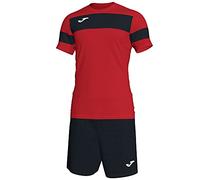 Joma Academy Set équipement M/Court, Enfants, Rouge/Noir, XS