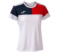 Joma Camiseta Crew V Mujer Tricot, Blanc, Rouge Marine, XXL Femme