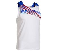 Joma Camiseta Sin Mangas Elite X Tricot, Blanc/Bleu Roi, L Homme