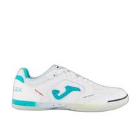 Joma Homme Top Flex Chaussures Futsal, Blanc, Turquoise, 40 EU