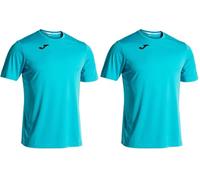 Joma Combi M/C T-Shirt, Fluor Turquoise, L Men's (Lot de 2)