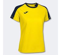 Joma Eco Championship T-Shirt à Manches Courtes pour Femme, Jaune, Bleu Marine