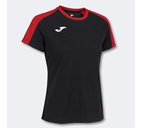 Joma Eco Championship T-Shirt à Manches Courtes pour Femme, Noir/Rouge