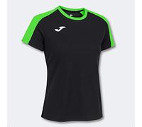 Joma Eco Championship T-Shirt à Manches Courtes pour Femme, Noir/Vert Fluo