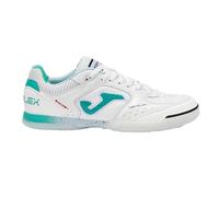 Joma Homme Top Flex Chaussures Futsal, Blanc, Turquoise, 36 EU