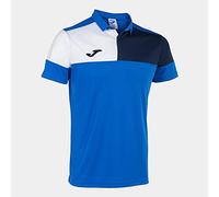 Joma Kurzarm-Poloshirt Mann Crew V, Chemise Homme, Königsblau/Marineblau/Weiß,