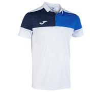 Joma Kurzarm-Poloshirt Mann Crew V, Chemise Homme, Weiss, Königsblau, Marineblau,