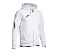 Joma - Sweat pour Homme - Olympiade - Capuche - Fermeture éclair, Blanc, M