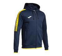 Joma - Sweat pour Homme - Olympiade - Capuche - Fermeture éclair, Bleu Marine/Jaune, XS